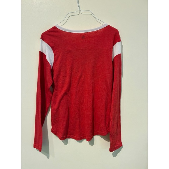 Chicago Blackhawks Women's Long Sleeve T Shirt Red White NHL Officially Licensed - Picture 2 of 5